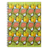 Pompoenen, soep en gestripte achtergrond notitieboek (Voorkant)