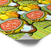 Pompoenen, soep en gestripte achtergrond poster (Hoek)