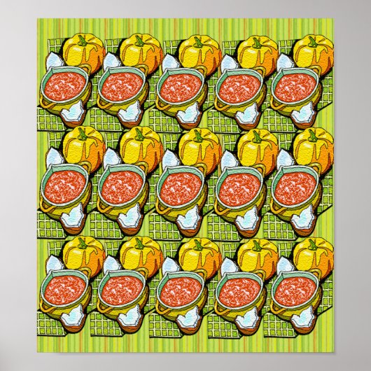 Pompoenen, soep en gestripte achtergrond poster (Voorkant)