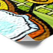 Pompoenen, soep en gestripte achtergrond poster (Hoek)