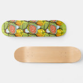 Pompoenen, soep en gestripte achtergrond skateboard (Horizontaal)