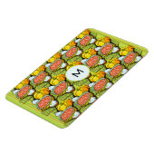 Pompoenen, soep en gestripte achtergrondmonogram magneet (Linkerzijde)