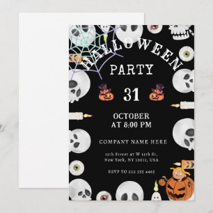 pompoenen Spider Web Halloween Kantoor Party Zwa Kaart