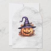 Pompoenen spookhuis vleermuizen Halloween Party Kaart (Achterkant)