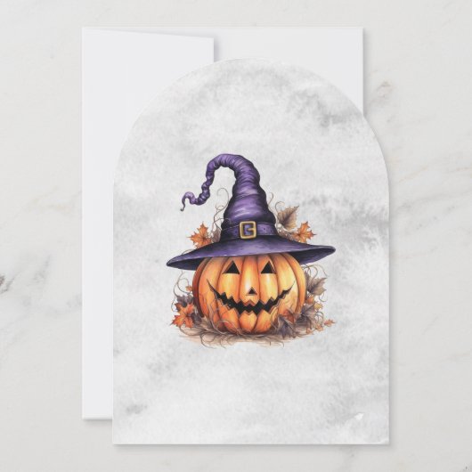 Pompoenen spookhuis vleermuizen Halloween Party Kaart (Achterkant)