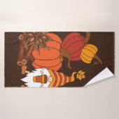 Pompoenen, steranijs, kaneelstokjes, herfstlev badhanddoek (Badhanddoek)