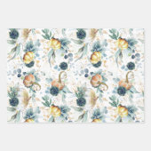 Pompoenen Succulenten Goud Groen Eucalyptus Herfst Inpakpapier Vel (Voorkant 3)