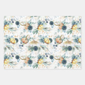 Pompoenen Succulenten Goud Groen Eucalyptus Herfst Inpakpapier Vel (Voorkant 2)