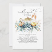 Pompoenen Succulents Greenery Herfst Vrijgezellenf Kaart (Voorkant)