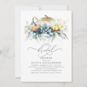 Pompoenen Succulents Greenery Herfst Vrijgezellenf Kaart (Voorkant)