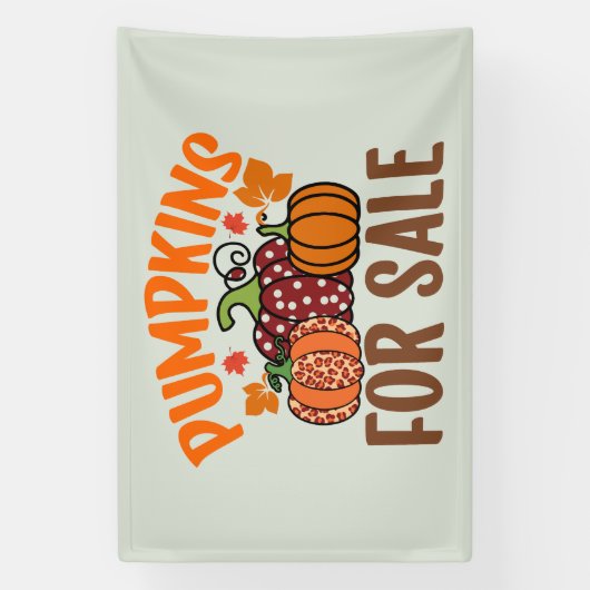 Pompoenen te koop verkopers spandoek (Verticaal)