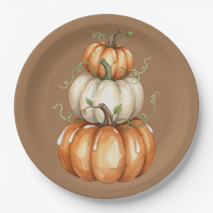Pompoenen Thanksgiving Aquarel Papieren Bordje