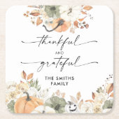 Pompoenen Thanksgiving-diner vierkante papieren on Kartonnen Onderzetters (Voorkant)