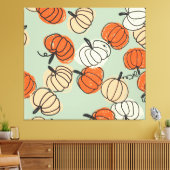 Pompoenen: Thanksgiving naadloos patroon. Canvas Afdruk (Insitu (Woonkamer))