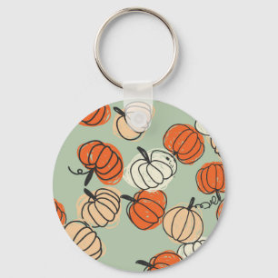Pompoenen: Thanksgiving naadloos patroon. Sleutelhanger