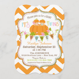Pompoenen Twins Herfst Baby Shower Invitations Kaart