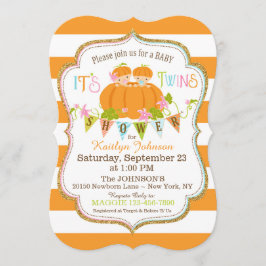 Pompoenen Twins Herfst Baby Shower Invitations Kaart
