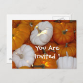 Pompoenen. U bent ! uitgenodigd Uitnodiging Briefkaart (Voorkant / Achterkant)