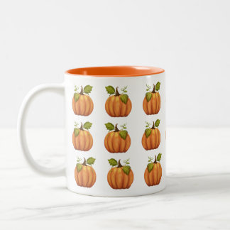 Pompoenen uit de tuin tweekleurige koffiemok