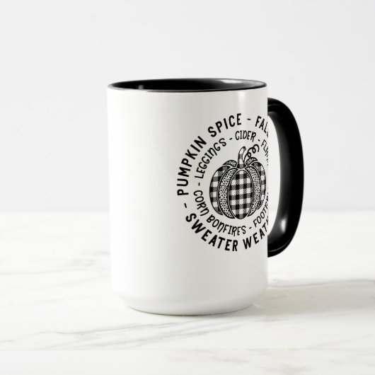 Pompoenen - Valle bladeren - zoethouder Mok (Voorkant rechts)