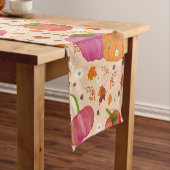 Pompoenen vallen bladeren korte tafelloper (Voorbeeld)