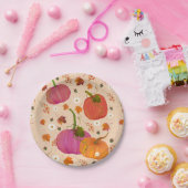 Pompoenen vallen bladeren papieren bordje (Feest)