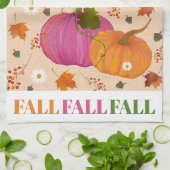 Pompoenen vallen bladeren patroon theedoek (Gevouwen)