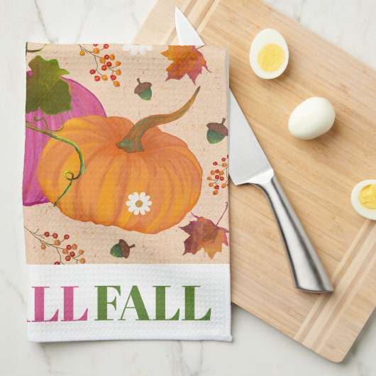 Pompoenen vallen bladeren patroon theedoek (Quarter Fold)