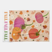 Pompoenen vallen bladeren patroon theedoek (Horizontaal)