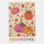 Pompoenen vallen bladeren patroon theedoek (Verticaal)