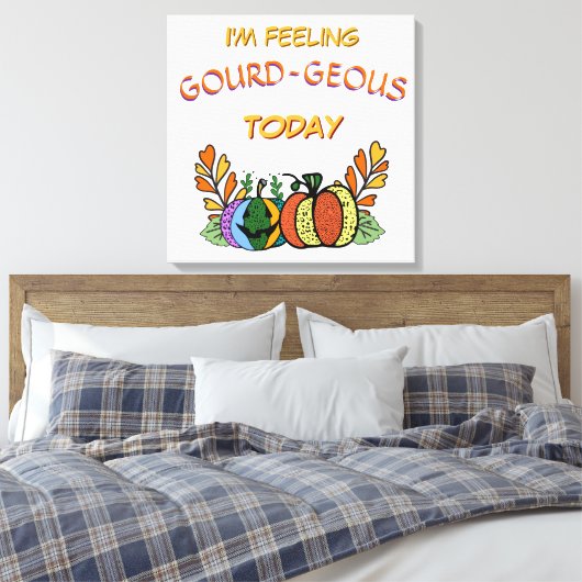 pompoenen van kalebas en Herfst Canvas Afdruk (Insitu (Slaapkamer))