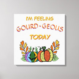 pompoenen van kalebas en Herfst Canvas Afdruk