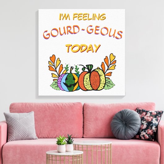 pompoenen van kalebas en Herfst Canvas Afdruk (Insitu (Woonkamer))