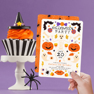 Pompoenen van skeletten Geesten Verjaardag Hallowe Kaart