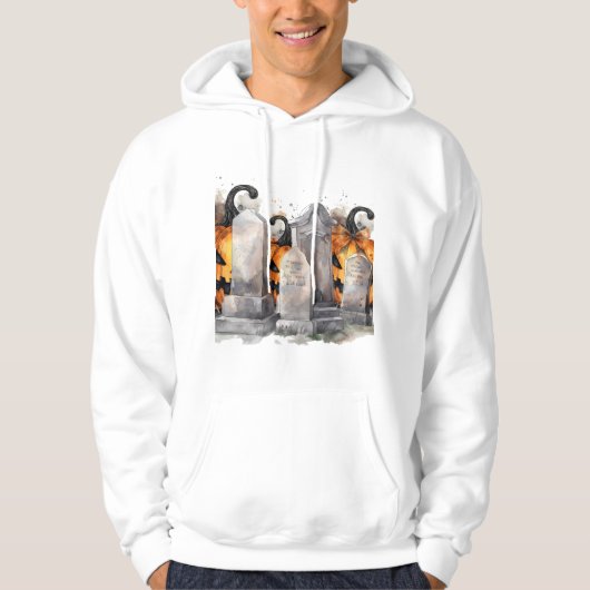 Pompoenen verstoppen zich achter grafstenen bij Ha Hoodie (Voorkant)