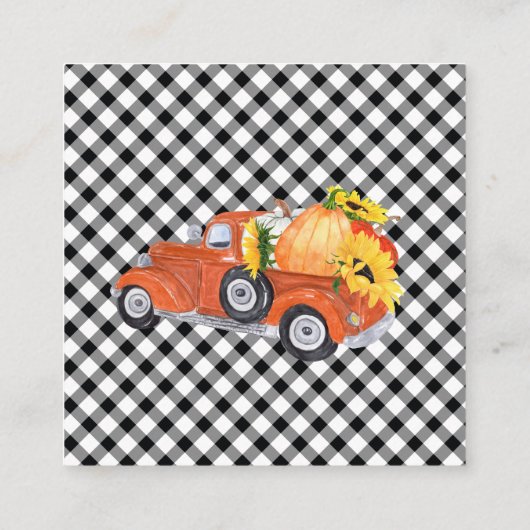 Pompoenen | Verzoek om Baby shower van zonnebloeme Informatiekaartje (Achterkant)