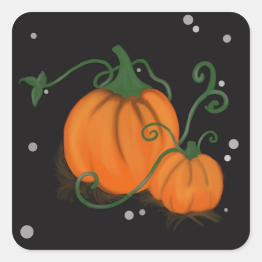 Pompoenen Vierkante Sticker (Voorkant)