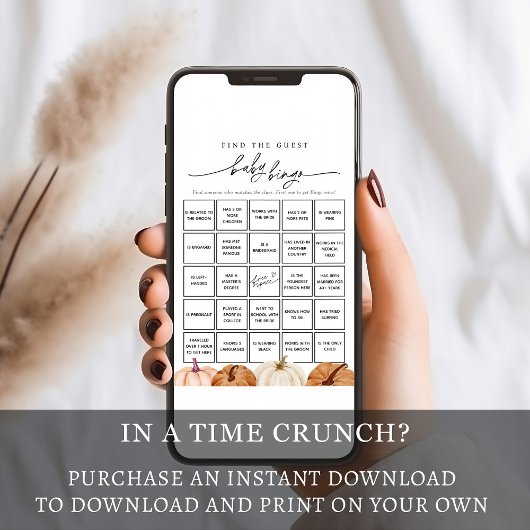 Pompoenen Vind de Gast Baby Bingo Game Kaart