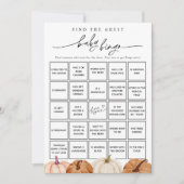 Pompoenen Vind de Gast Baby Bingo Game Kaart (Voorkant)