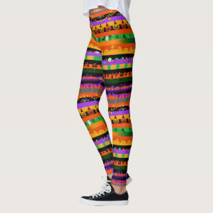 Pompoenen, Vleermuizen en Halloweenfeest Leggings