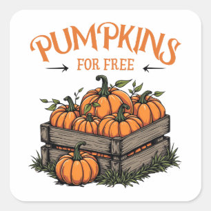 Pompoenen voor gratis - Herfst liefhebbers Vierkante Sticker