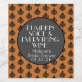 Pompoenen Vrijgezellenfeest Oranje Herfst Wijn Etiket (Enkel label)