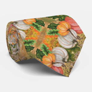 Pompoenen - Waterverf Art - Stropdas