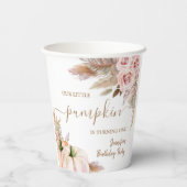 Pompoenen Waterverf Boho Girls Herfst 2e Verjaarda Papieren Bekers (Achterkant)