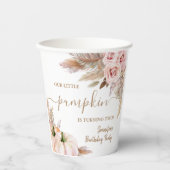 Pompoenen Waterverf Boho Girls Herfst 2e Verjaarda Papieren Bekers (Voorkant)