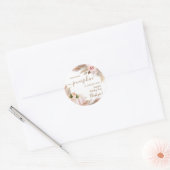Pompoenen Waterverf Boho Meisjes Herfst 1e Verjaar Ronde Sticker (Envelop)