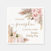 Pompoenen Waterverf Boho Meisjes Herfst 3e verjaar Servet (Voorkant)