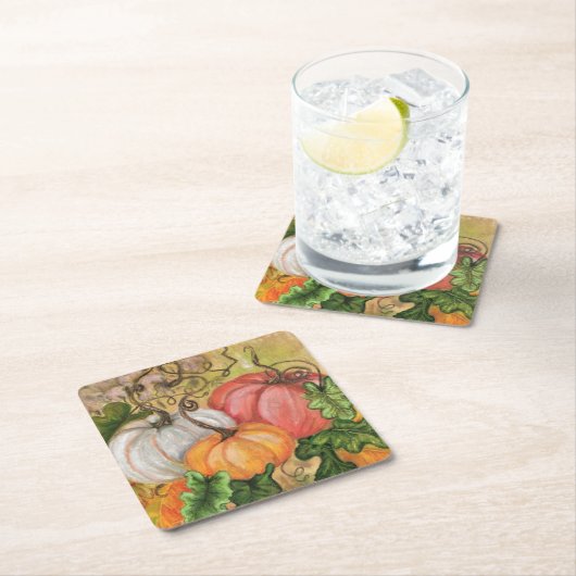 Pompoenen - Waterverf Kartonnen Onderzetters (Insitu)