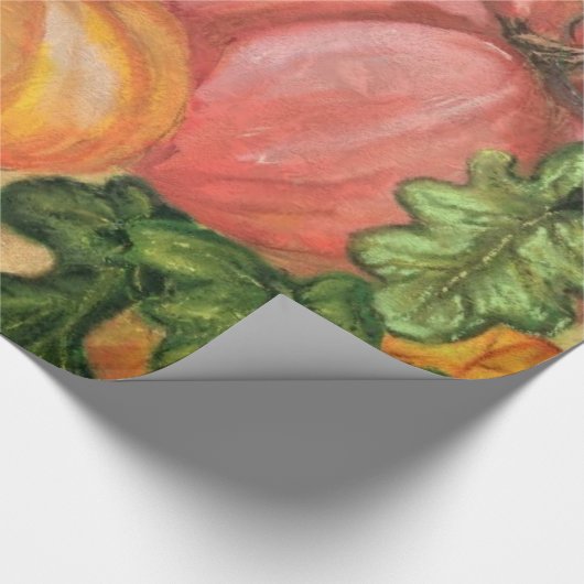 Pompoenen - Waterverf kunst Cadeaupapier (Hoek)