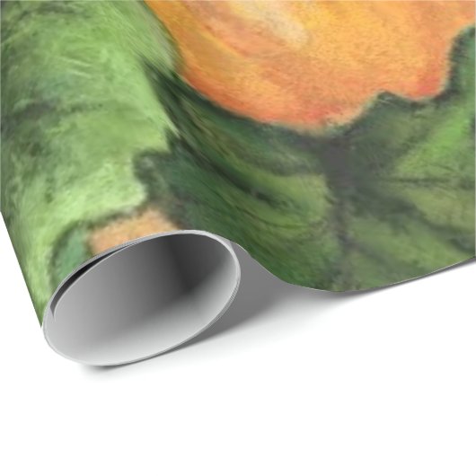 Pompoenen - Waterverf kunst Cadeaupapier (Rol Hoek)